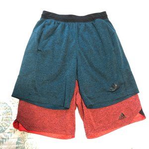 TWO Pairs Adidas Climalite Gym / Exercise Shorts M